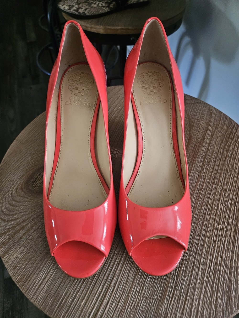 Vince Camuto Coral Patent Peep-Toe Pumps